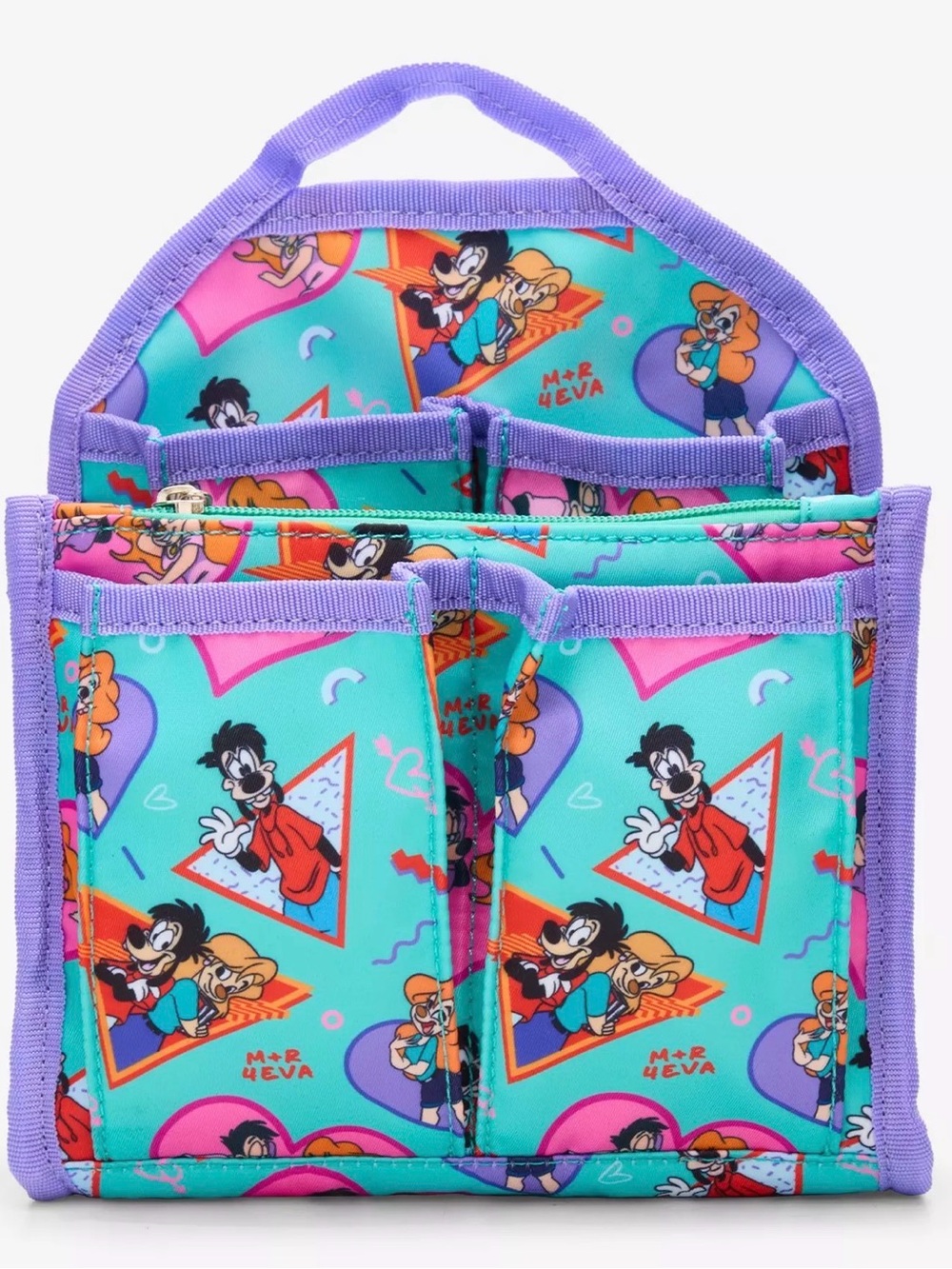 Disney NWT A Goofy Movie Max & Roxanne Retro Print Mini Backpack Organizer